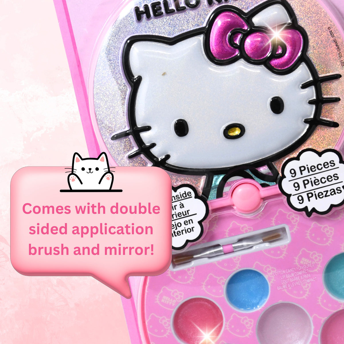 2 Pack Hello Kitty Lip Gloss Compact Girls Make Up Gift Set Ages 3 and Up, view 3