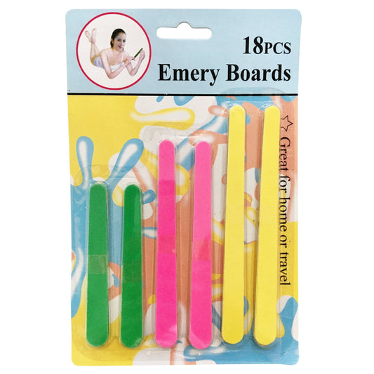 Eighteen-piece set of various nail files, buffers, and emery boards for mani and pedi care