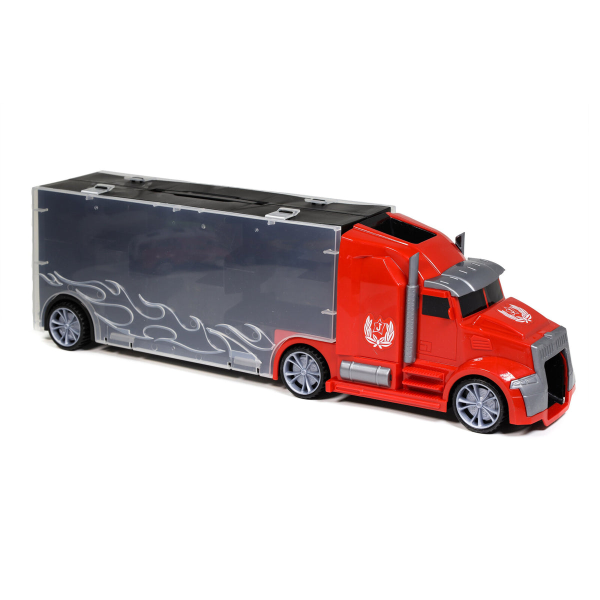 Kidplokio 1:24 Scale Diecast 11pc Hot Rod Car Carrier Truck for Toy Race Cars, view 6