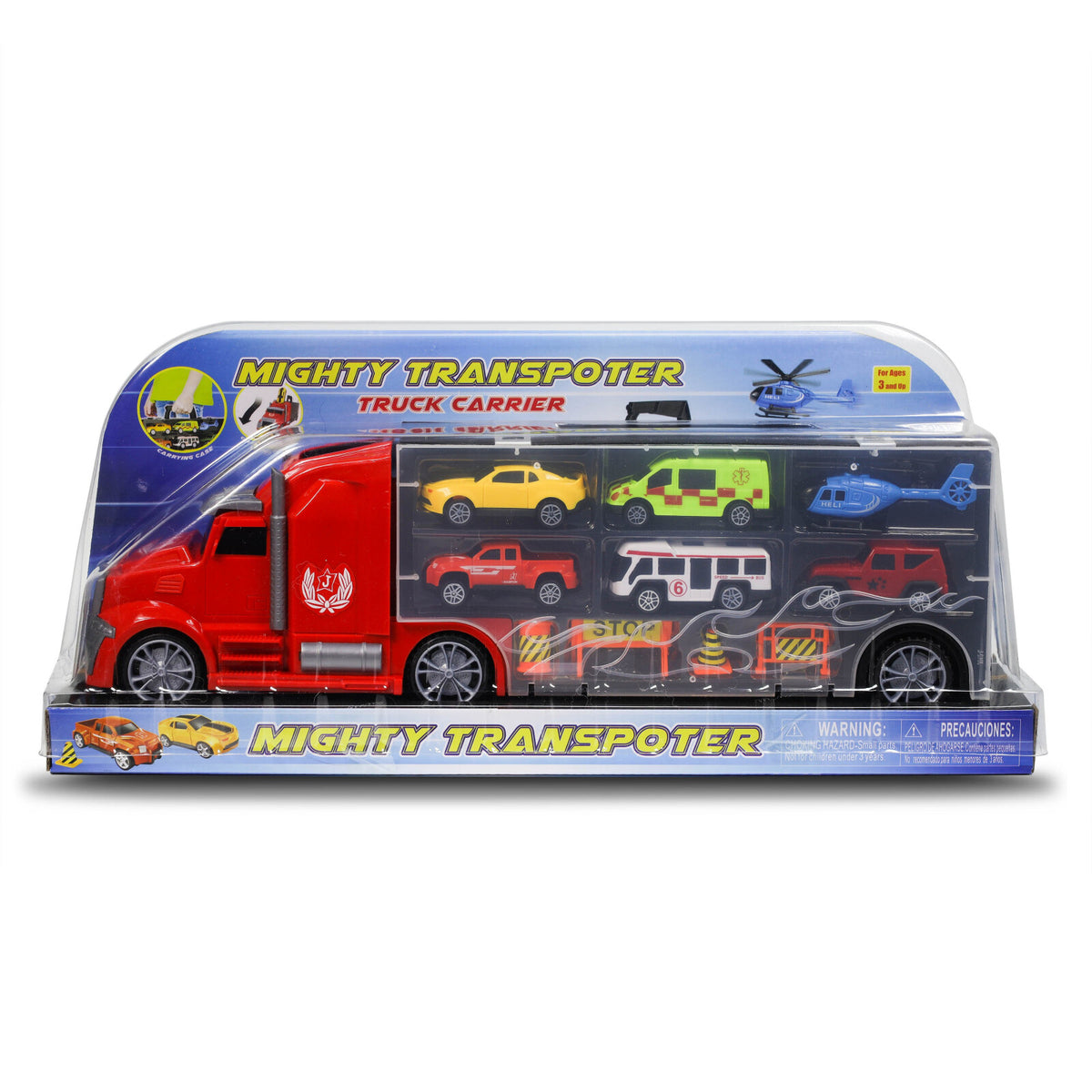 Kidplokio 1:24 Scale Diecast 11pc Hot Rod Car Carrier Truck for Toy Race Cars, view 8