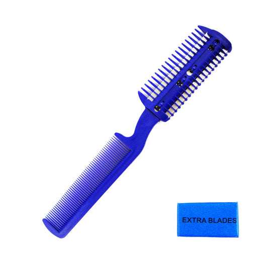 (4-PACK) Unisex Razor Comb Home Hair Cut Thinning Trimming with Extra Blades, view 2