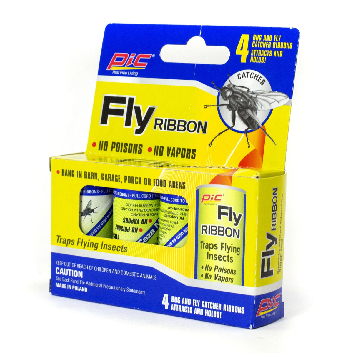 Household 4PK Insect Mosquito Fly Ribbon Sticky Tape - No Mess, No Vapors, view 3
