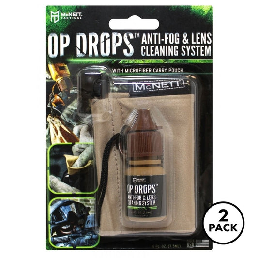 two small bottles labeled anti-fog and lens cleaning system, 0.25 oz each, packaged as a 2 pack
