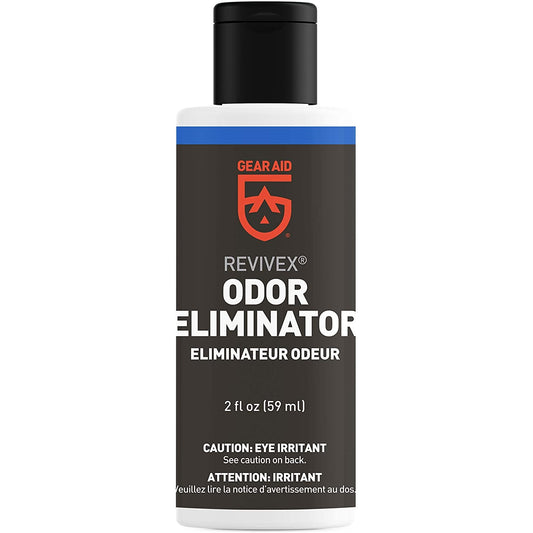 Gear Aid Revivex Odor Eliminator 2 fl oz bottle for tents, footwear, and sports gear