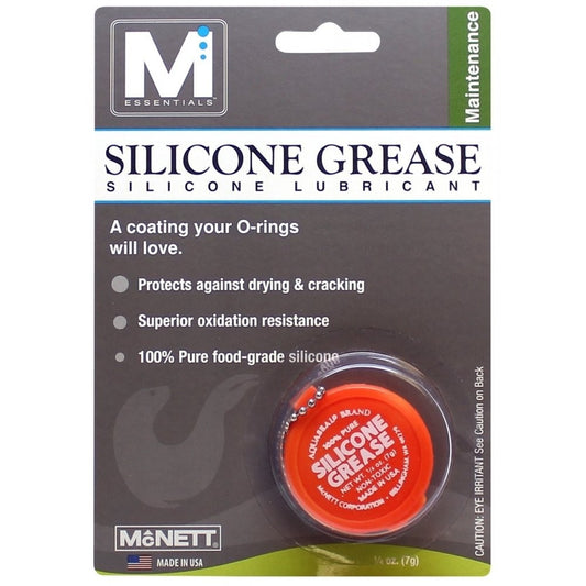 Small container of silicone O ring valve protection grease labeled 1/4 oz