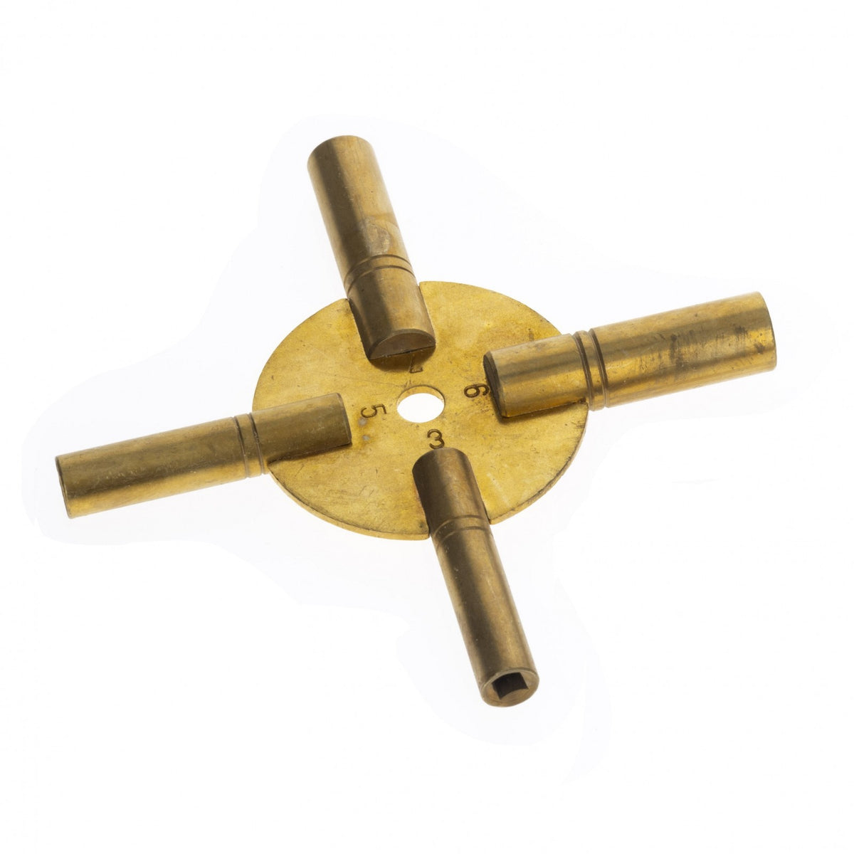 Universal Tool Antique Grandfather Brass Clock Key 4 Prongs - Odd Numbers, view 3