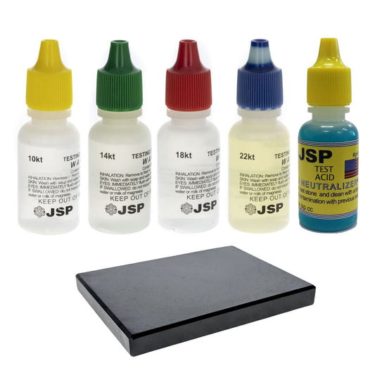 ToolTreaux 6pc 10k 14k 18k 22k Complete Gold Testing Kit with Testing Stone
