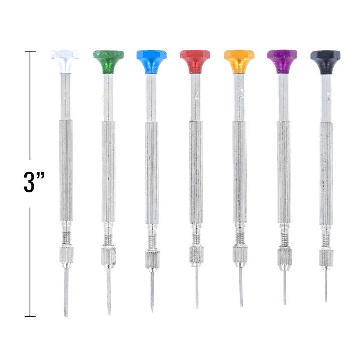 7pc Precision Jeweler Eye Glasses Flat Tip Screw Driver, view 4