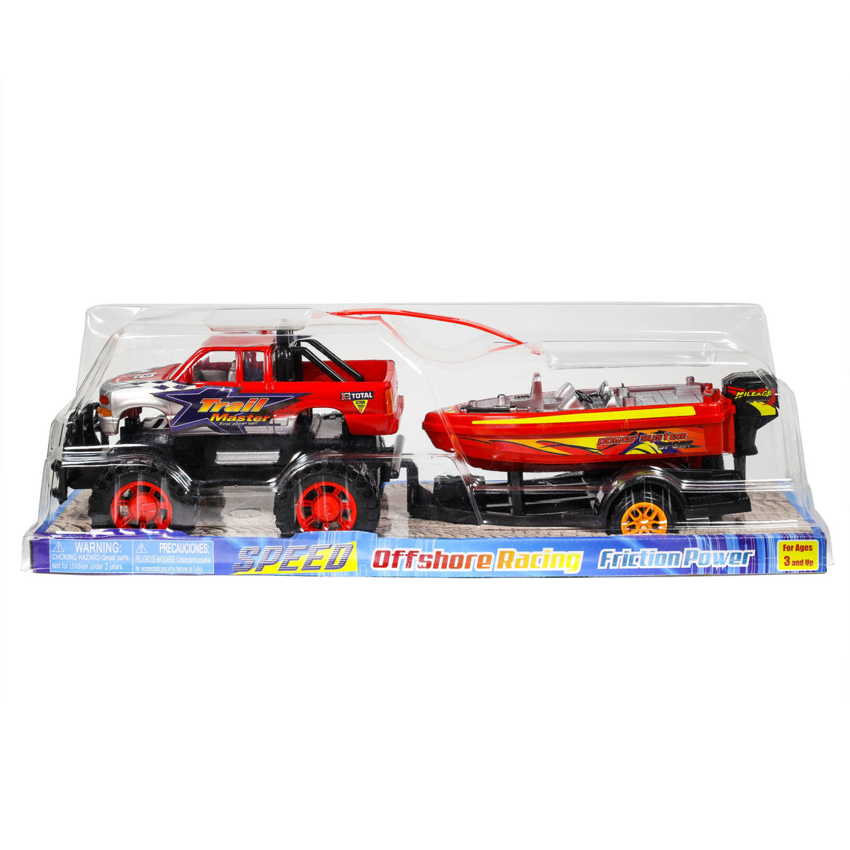 Path Blazer Friction Power Monster Truck Speed Boat Hauler With Trailer, view 10