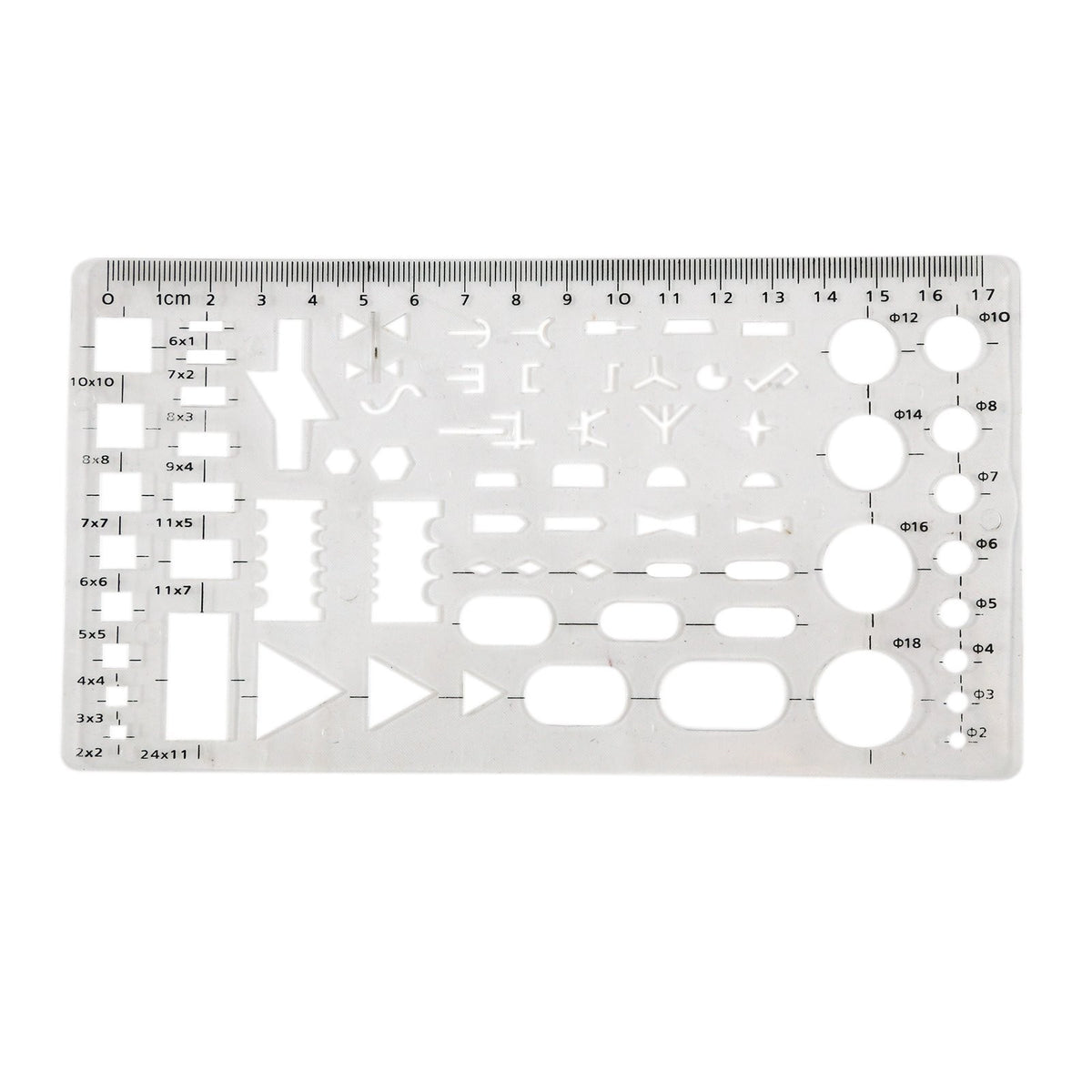 8 Pc Template Stencil Set Drawing Arts and Crafts Ovals Circles Squares Hexagons, view 4