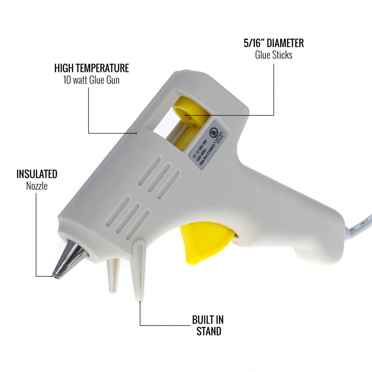 ToolTreaux 10 Watt Mini Glue Gun and Hot Glue Sticks Crafting Supplies Kit, 15pc, view 4
