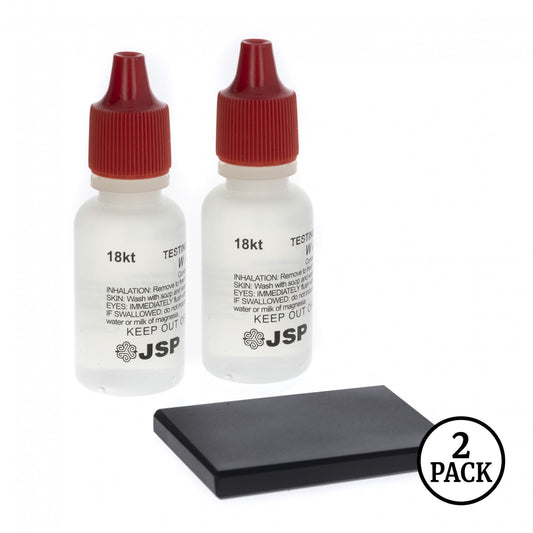 Two packs of 3 piece 18k gold testing kits with gold testing stone.