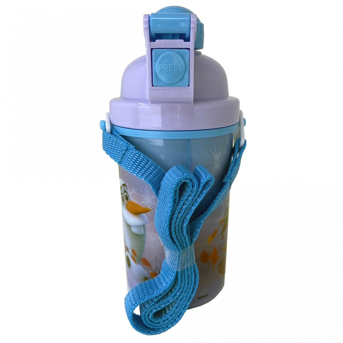 Frozen II Girls Canteen Water Bottle Anna Elsa Pop Up Lid with Shoulder Strap, view 3