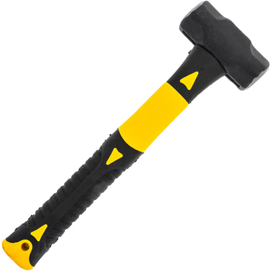 1lb steel sledge hammer with black non-slip rubber grip and 10-inch handle