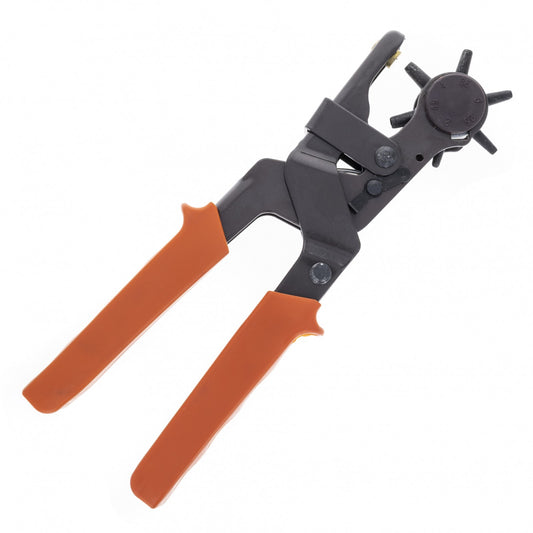 ToolTreaux 9 inch heavy duty revolving leather hole punch tool with multiple punch sizes