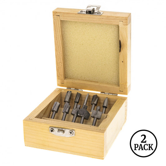 Two packs of router bits for rotary tools, each set includes 10 pieces.