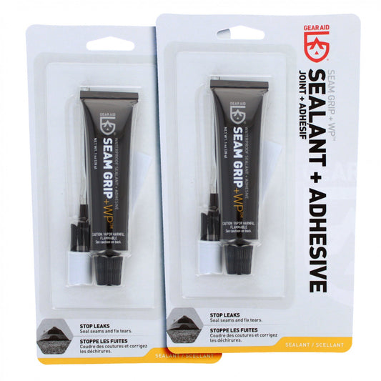 Gear Aid Seam Grip repair in two-pack packaging, suitable for camping gear repair