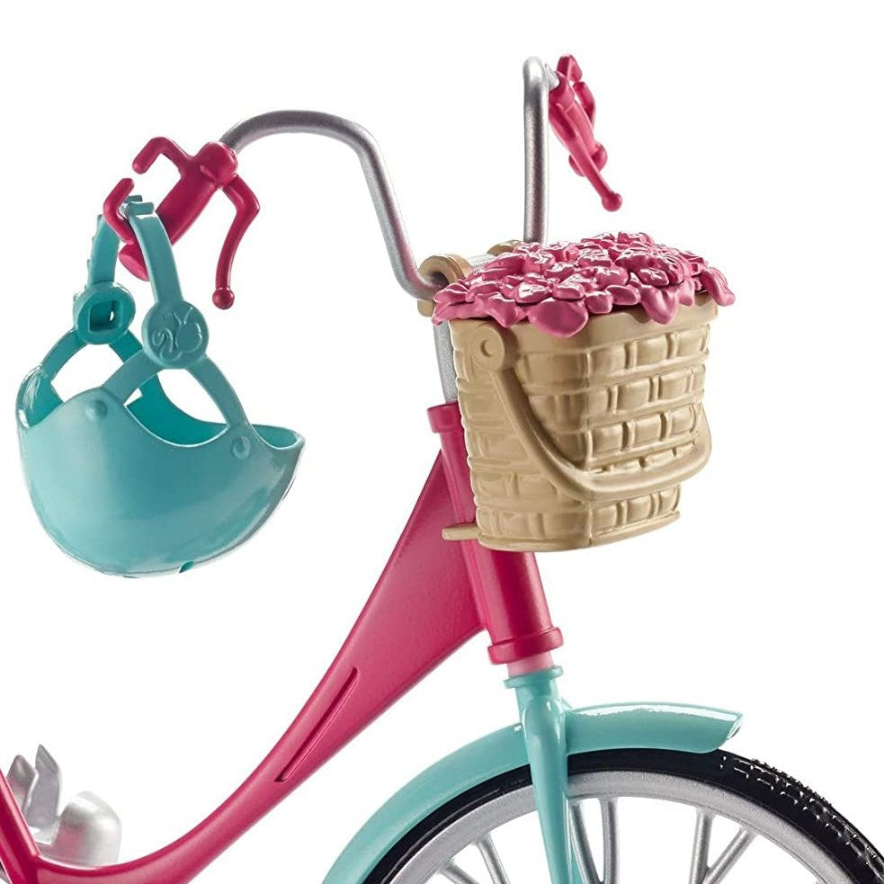 Barbie Bicycle Cruiser Pretend Play Set Flower Basket Helmet Girls Toys Ages 3+, view 6