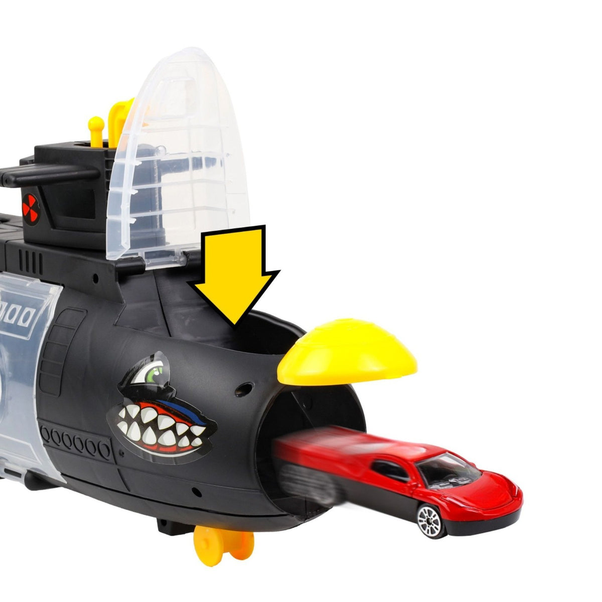 Kidplokio Boys 7pc Submarine Shark Diecast Toy Car Carrier Transporter, Age 3 up, view 6