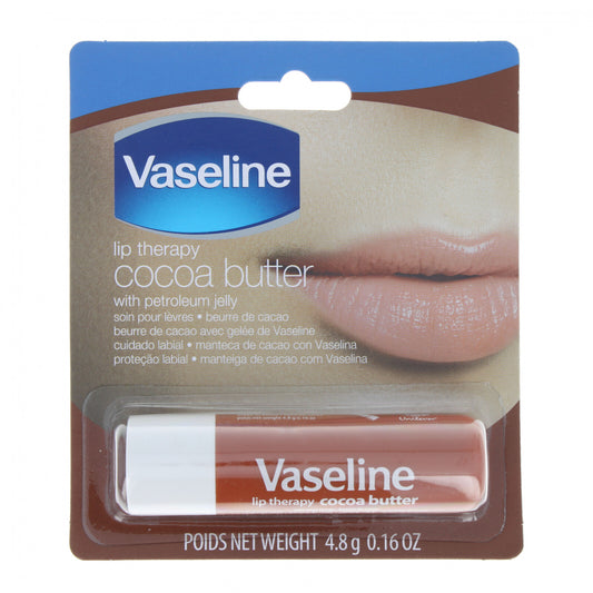 Vaseline Lip Therapy Cocoa Butter Lip Balm Pure Petroleum Jelly Stick .16oz, view 2