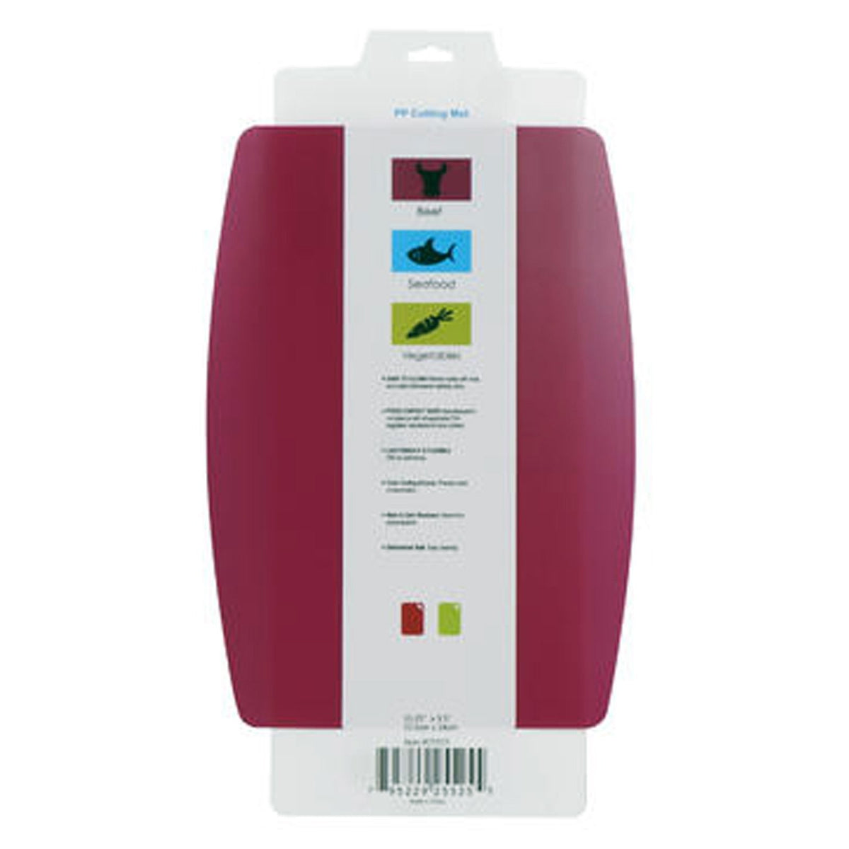 Pink flexible cutting mat with non-slip surface for kitchen food prep