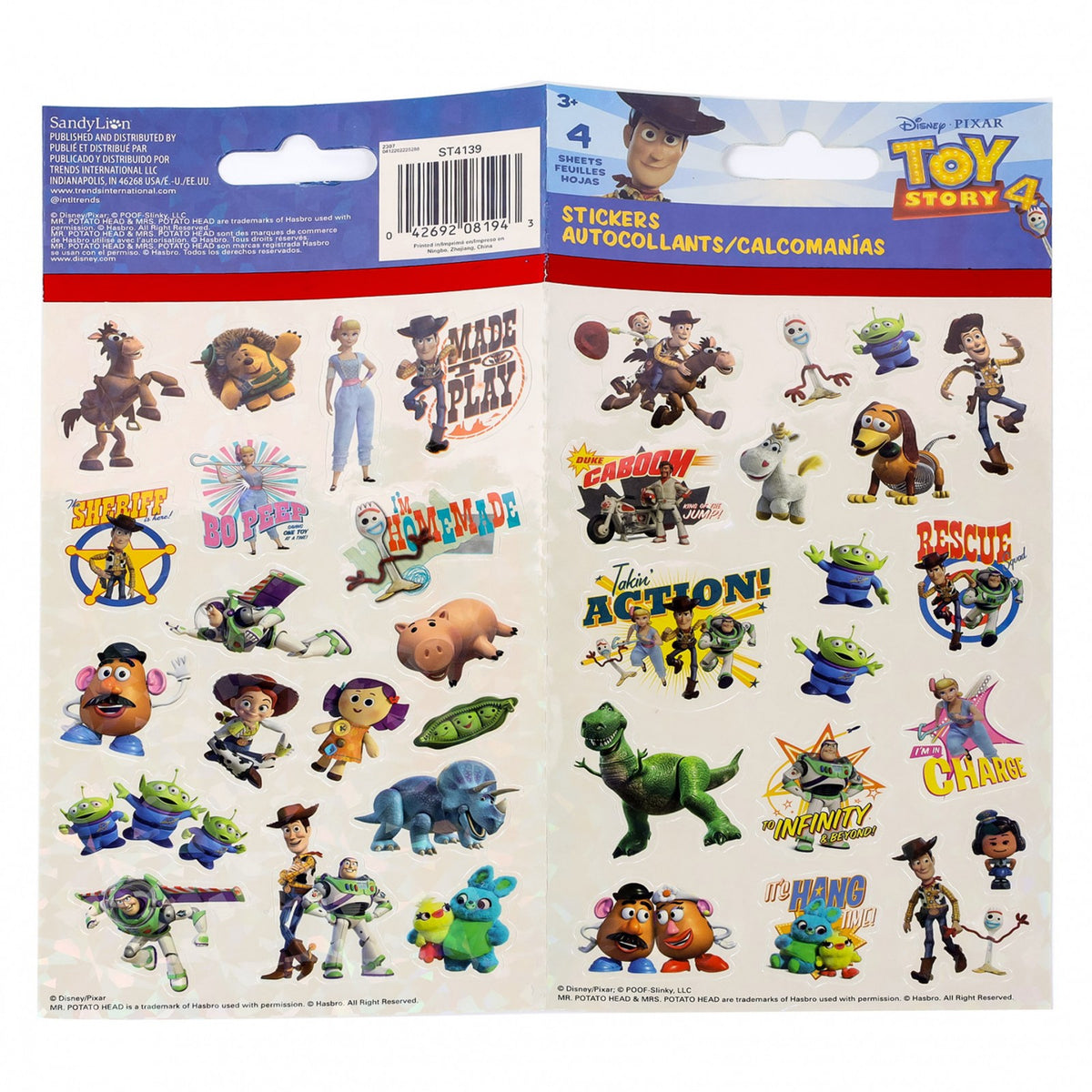 Toy Story 4 Kids Cinch Bag Travel Backpack with 4pc Sticker Sheet Bundle Set, view 6