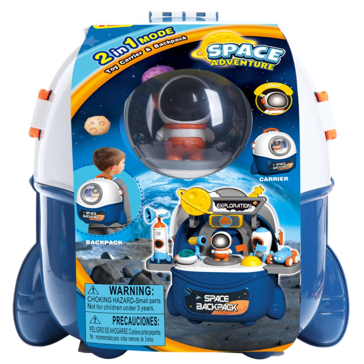 Kidplokio 15pc Space Toys Explorer Voyager Backpack Light Up Astronaut, 10 Inch, view 8