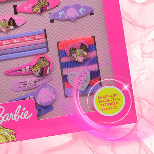 Barbie Girls Hair Accessories Gift Set 20pc Hair Clips Barrettes and Scrunchies, view 2
