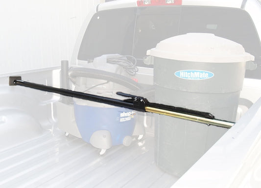 Heininger 4016 HitchMate cargo stabilizer bar extended and positioned for full-size truck beds.