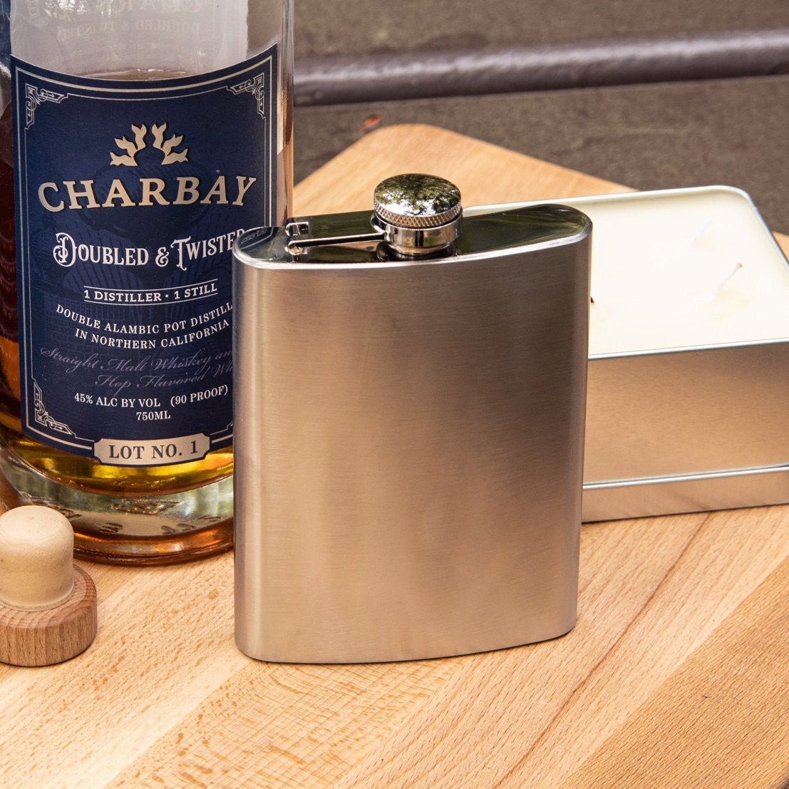2 Pack Chrome Stainless Steel Premium Portable Hip Flask 8oz, view 8