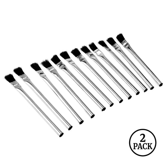 Set of acid brushes with metal handles, 6 inches long, grouped as 2 packs of 12