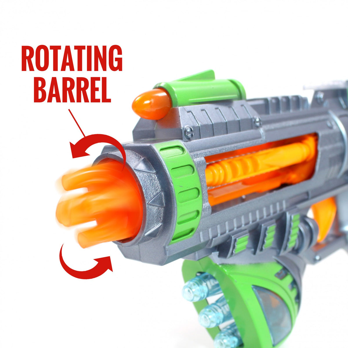 2 Pack Kidplokio Sonic Space Blaster Toy Gun w/ Flashing Lights & Sounds, Green,, view 6