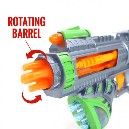 2 Pack Kidplokio Sonic Space Blaster Toy Gun w/ Flashing Lights & Sounds, Green,, view 6