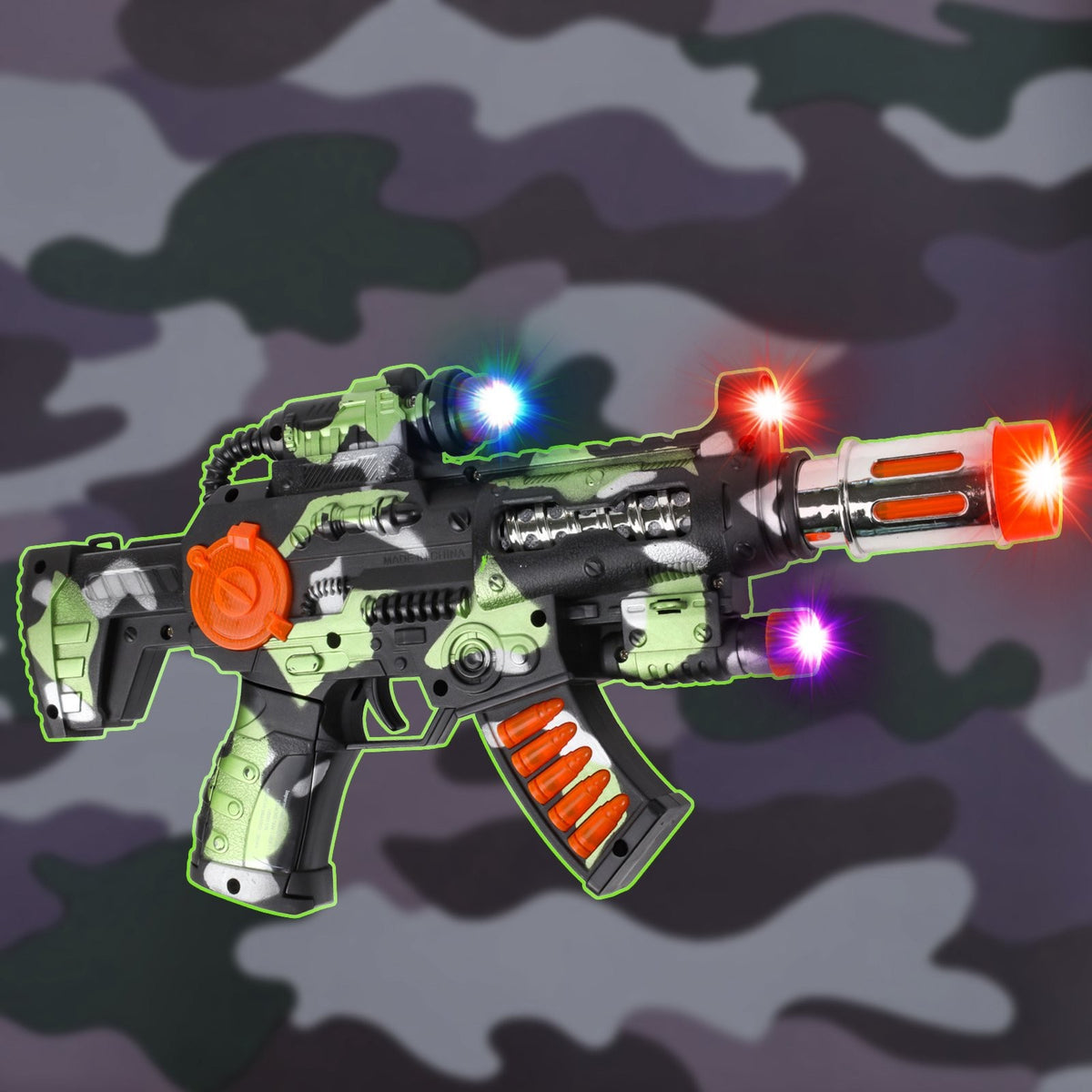 2 Pack Kidplokio Camo Rescue Mission Toy Blaster w/ Lights Sounds Boys Age 3+, view 3