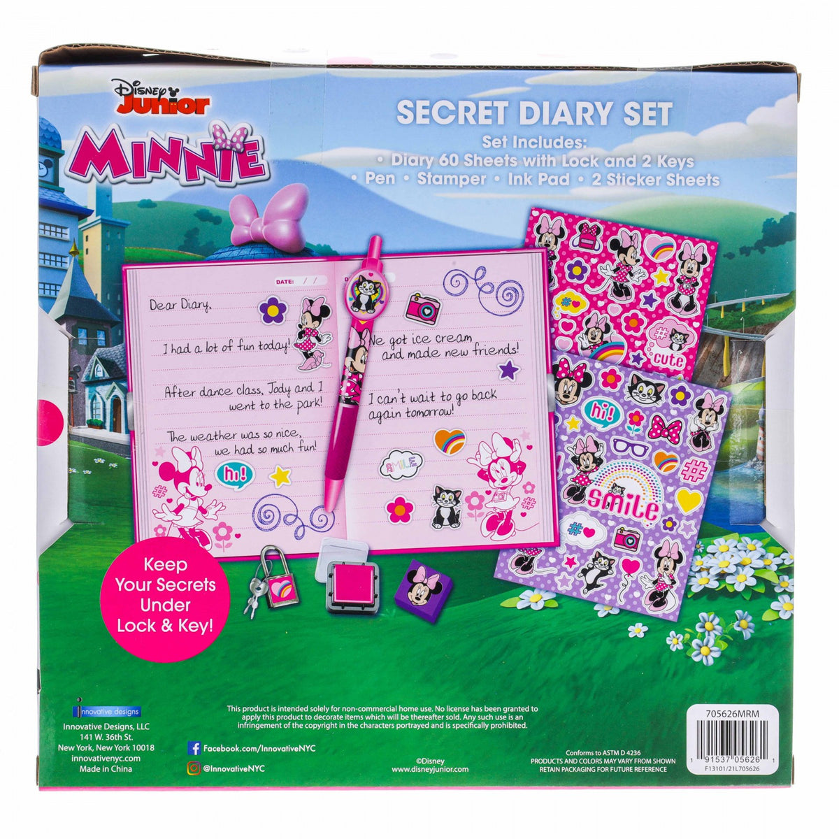 Disney Minnie Mouse 8pc Diary with Lock Stationery Set Girls Ages 3 and Up, view 8