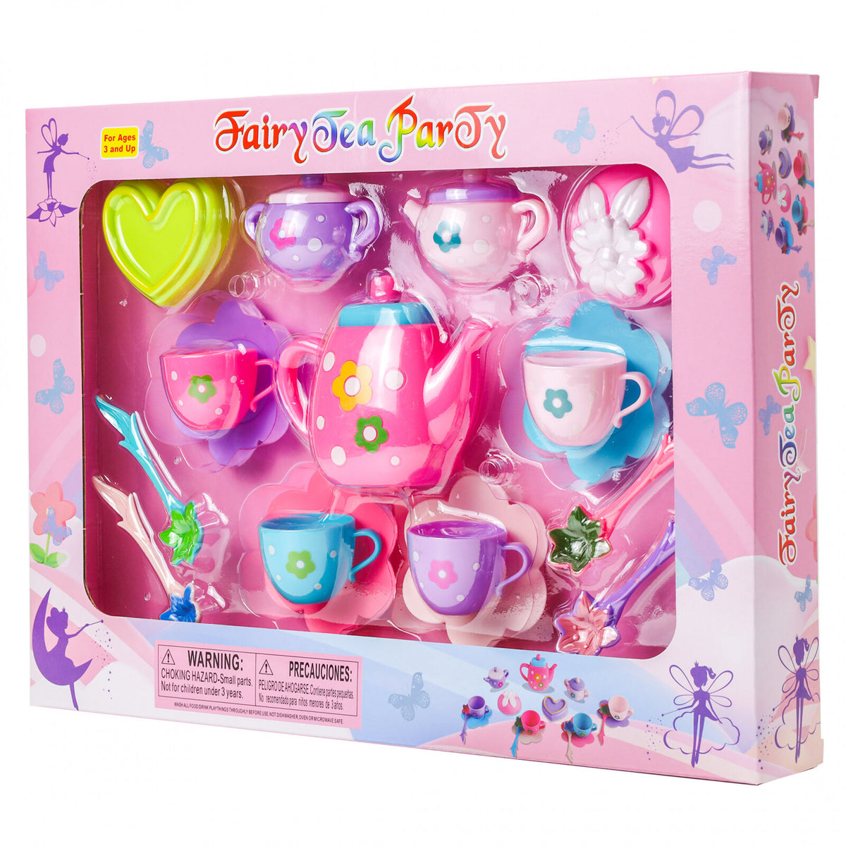 2 Pack Kidplokio Pink Fairytale Tea Party Playset 17pc Girls Toys Age 3+, view 10