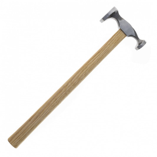 Universal Tool chasing and goldsmith hammer with 1 and 5/8 inch head for crafting.