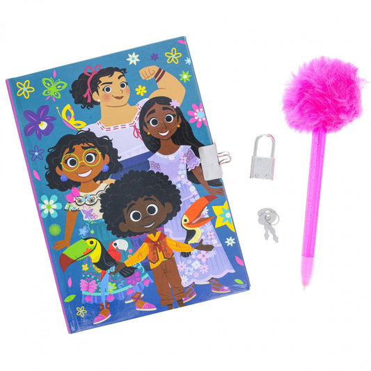 Disney Encanto Journal Diary with Lock Keys Pom Pom Pen Girls Ages 3 and Up, view 2