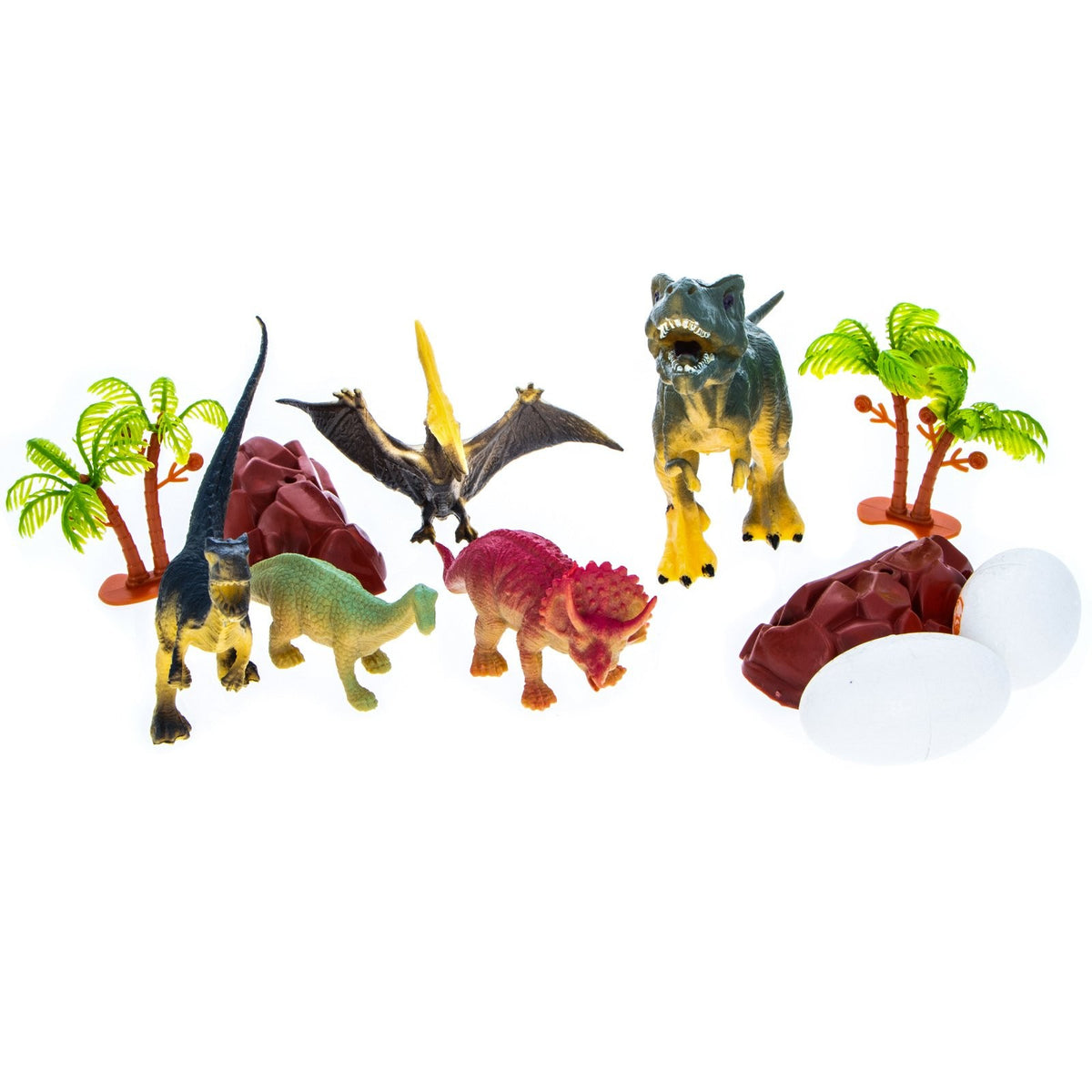 TychoTyke 12pc Dinosaur Toys Action Figures Toy Truck Storage Playset, Orange, view 4