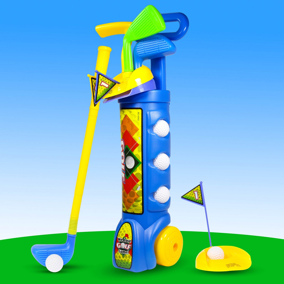 Kidplokio Toddler Indoor Outdoor Toy Golf Caddy Set Kids Golf Ages 3 to 8 - Blue, view 5