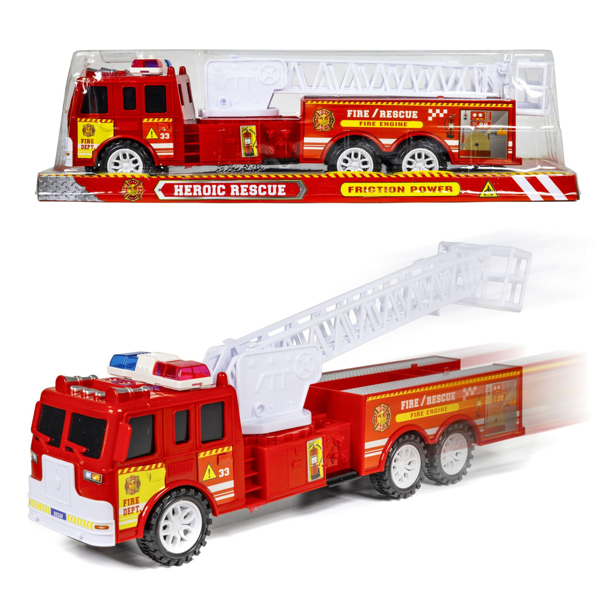 Red Kidplokio fire truck pull back toy for boys ages 3 and up