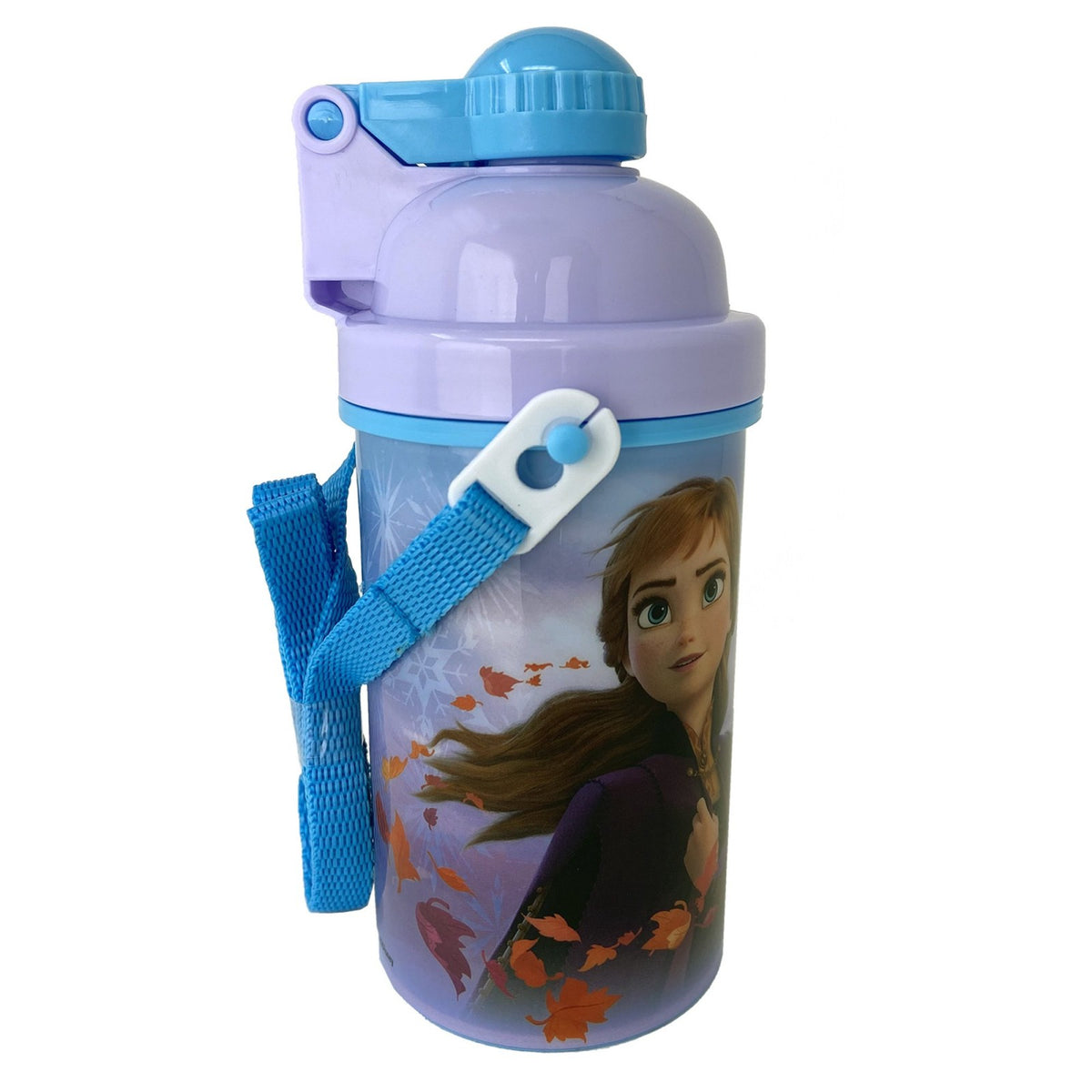 Frozen II Girls Canteen Water Bottle Anna Elsa Pop Up Lid with Shoulder Strap, view 4
