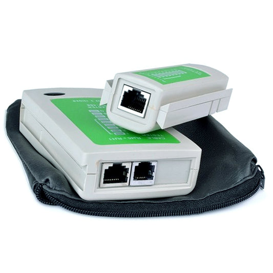 Network cable tester and modular crimping tool with visible components