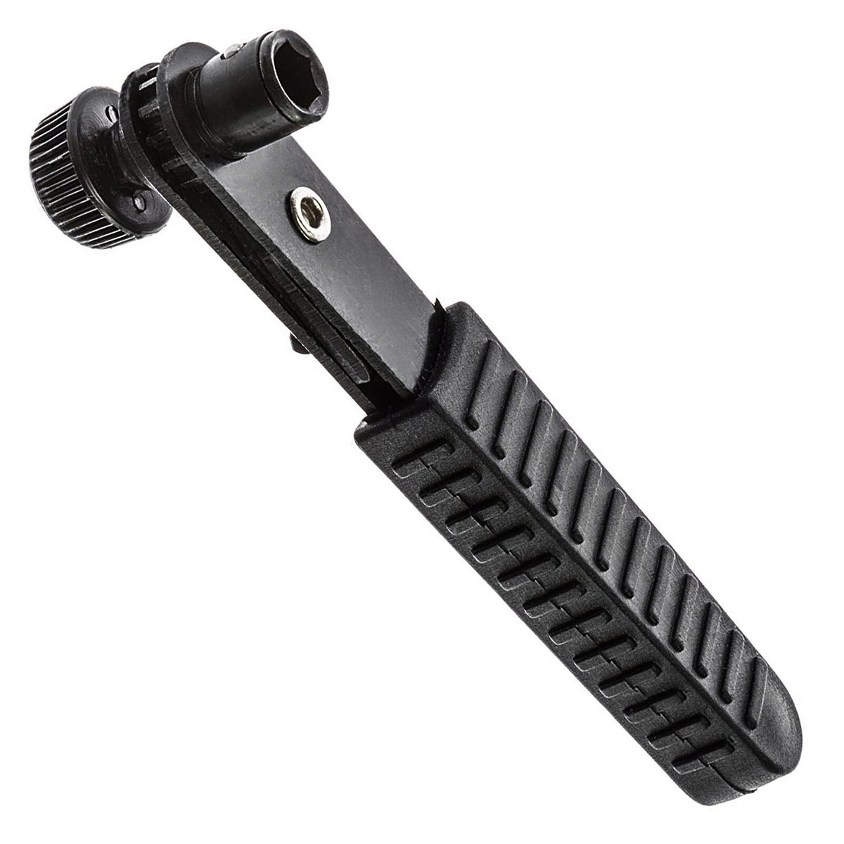 2 in 1 reversible ratchet torque wrench with rubber handle, black