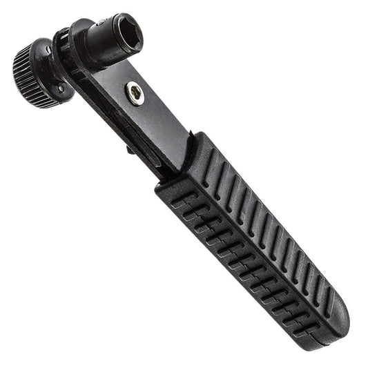 2 in 1 reversible ratchet torque wrench with rubber handle, black