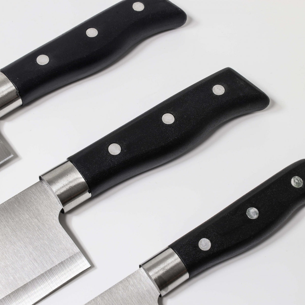 Beille 3pc Stainless Steel Kitchen Cutlery Knife Set Cutting Santoku Chef Knife