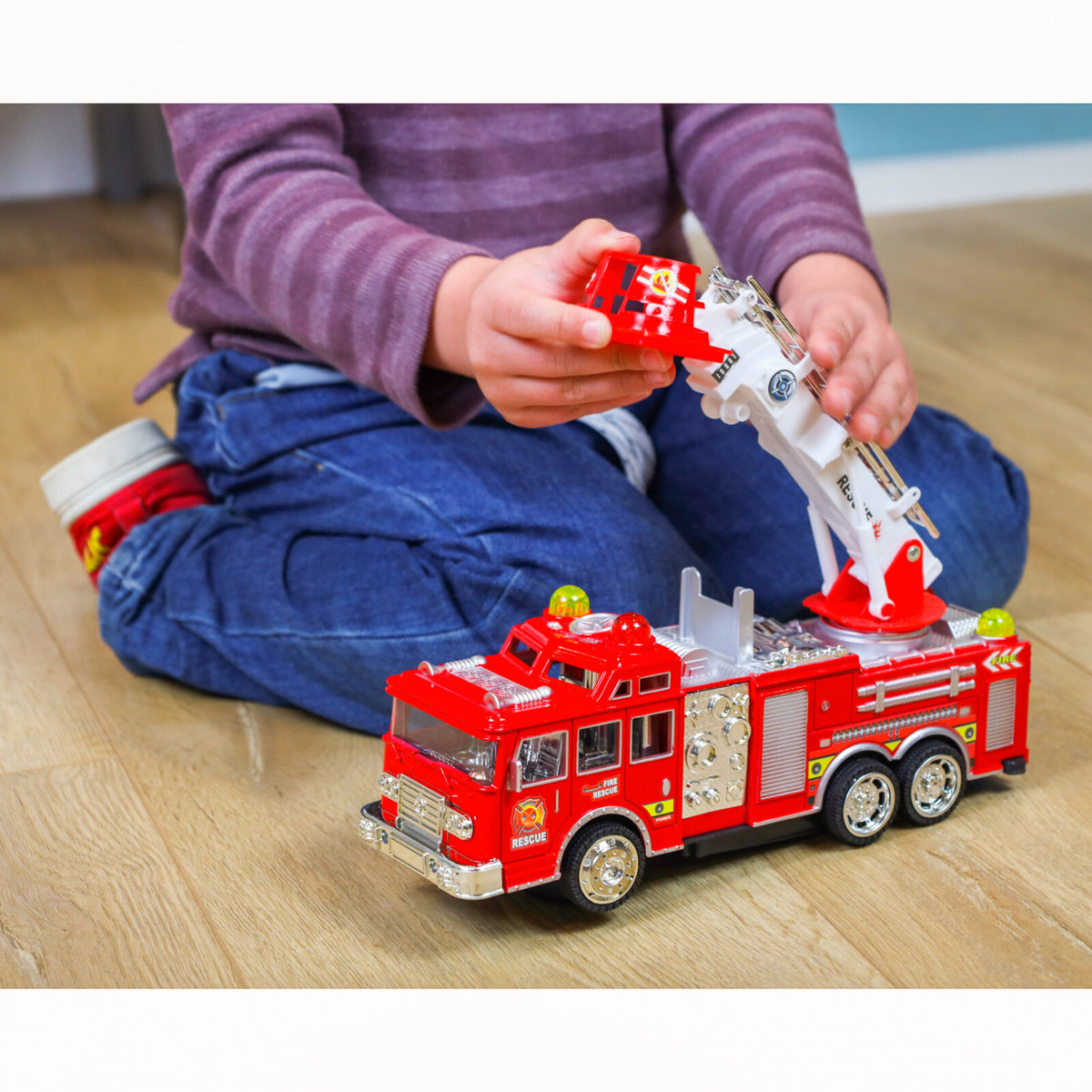 Kidplokio 360 Degree Bump and Go Emergency Toys Fire Truck Police Car (2 Styles), view 13