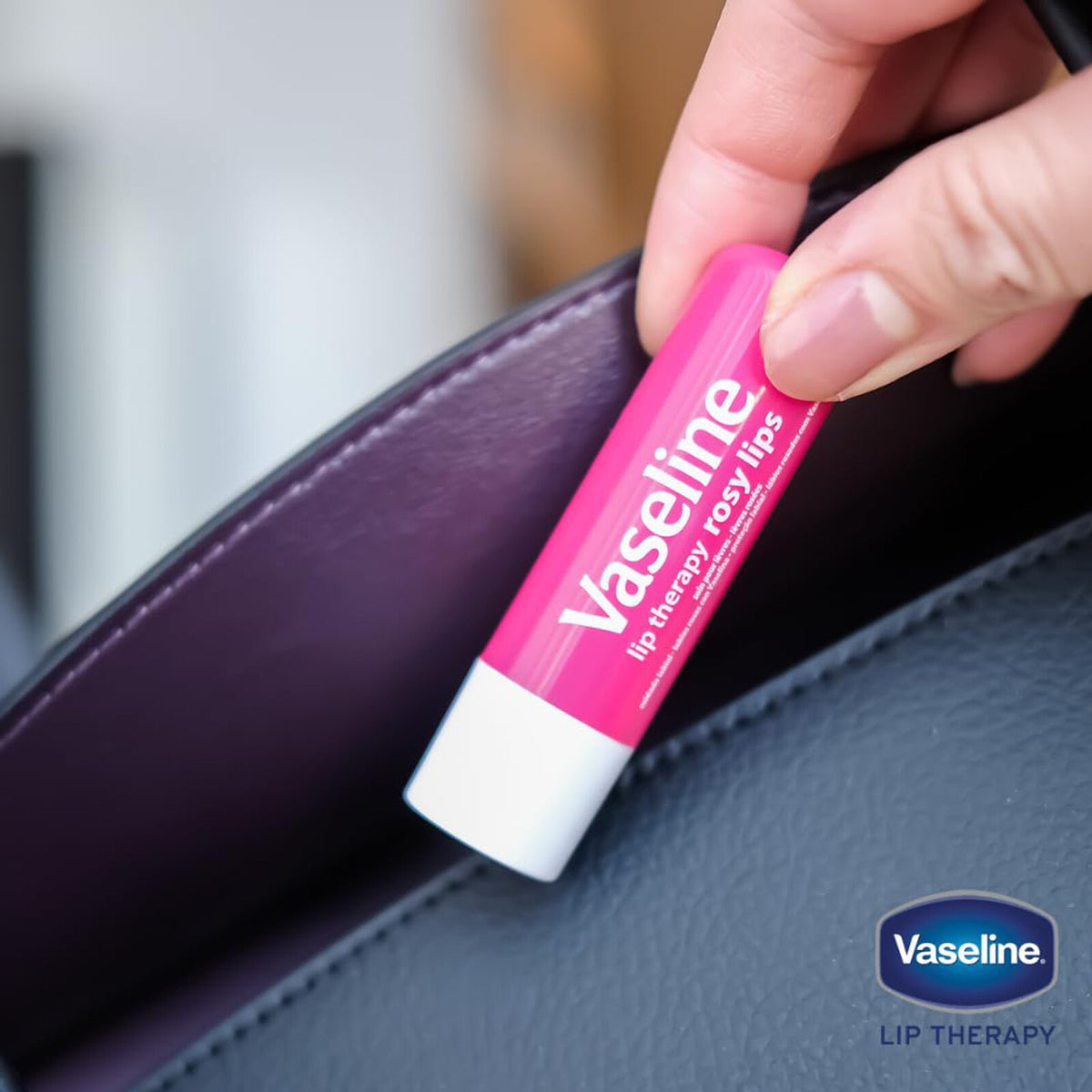 Vaseline Lip Therapy Rosy Lips .16oz Pink Tinted Lip Balm Pure Petroleum Jelly, view 3