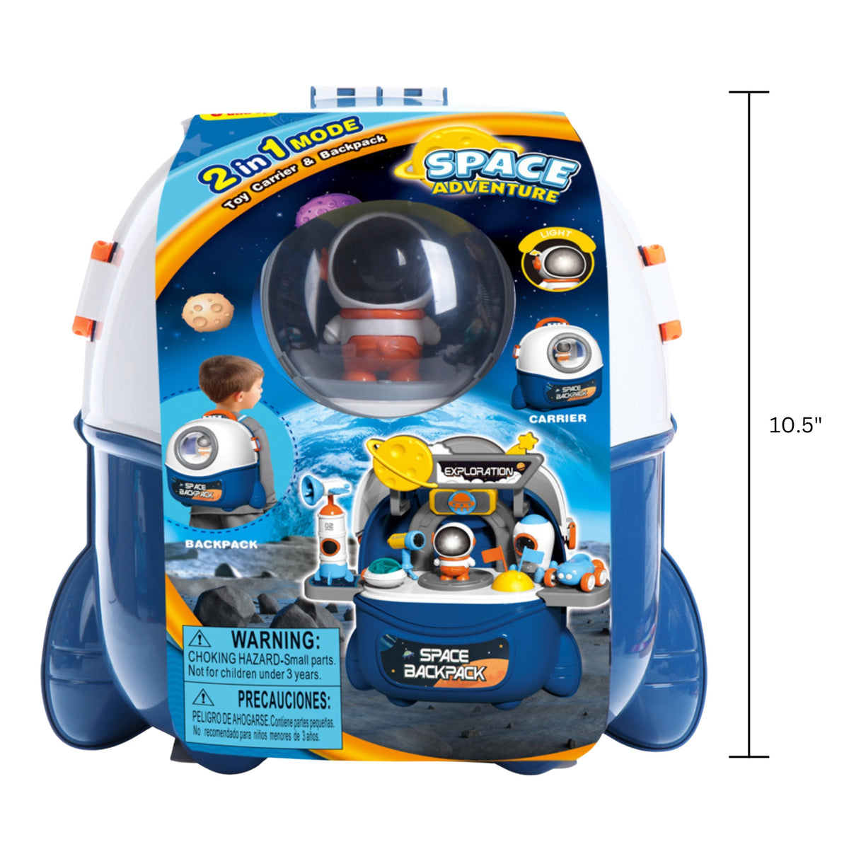 Kidplokio 15pc Space Toys Explorer Voyager Backpack Light Up Astronaut, 10 Inch, view 9