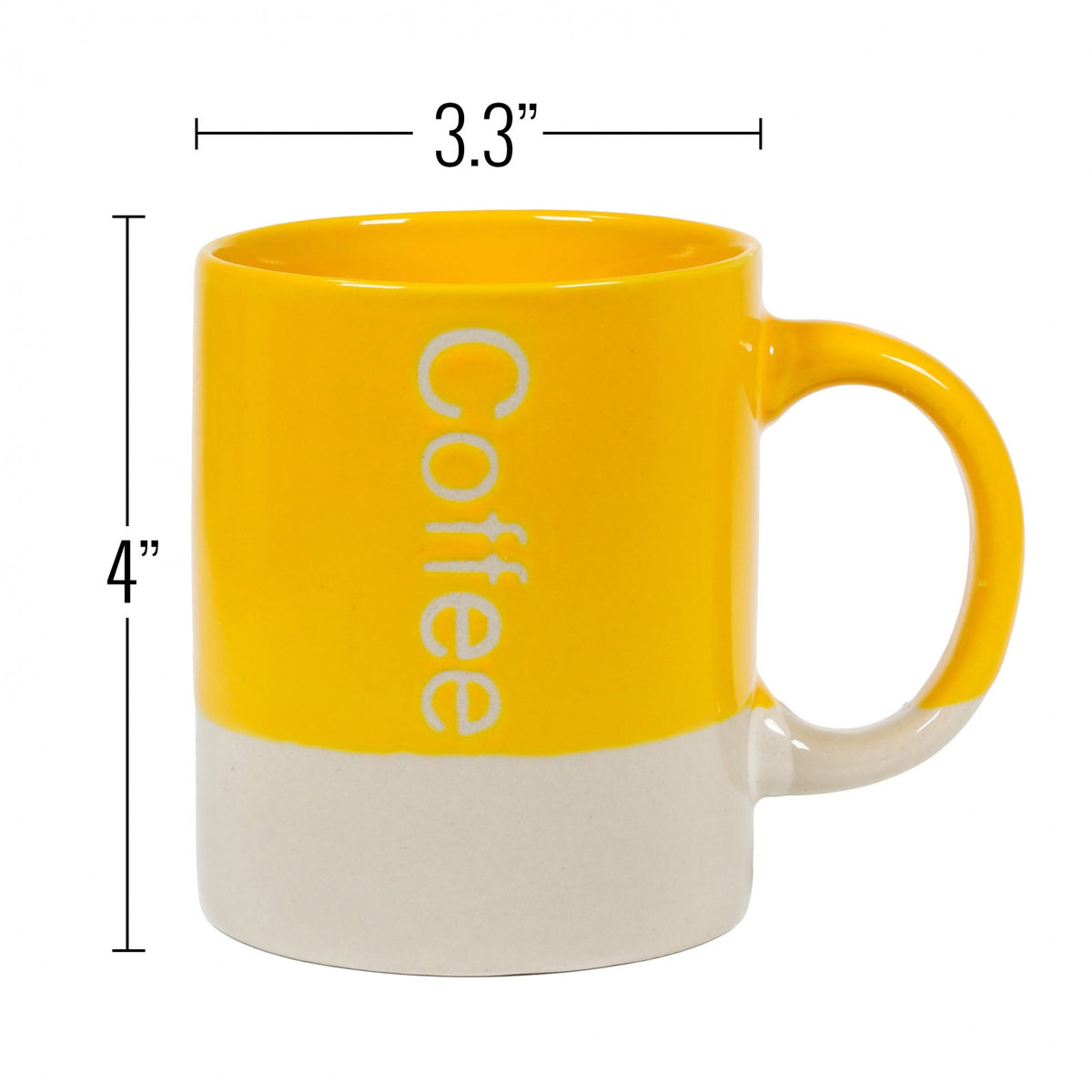 Beille Ceramic Stoneware Modern Dipped Coffee Cups 3pc Set, Assorted Colors